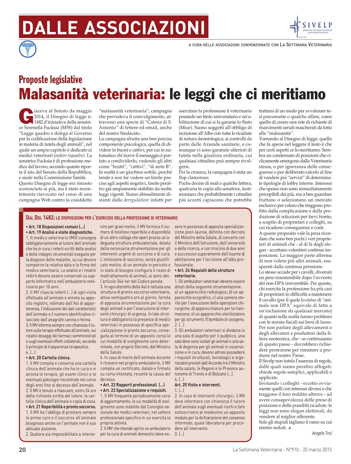 Da Settimana Veterinaria n.910